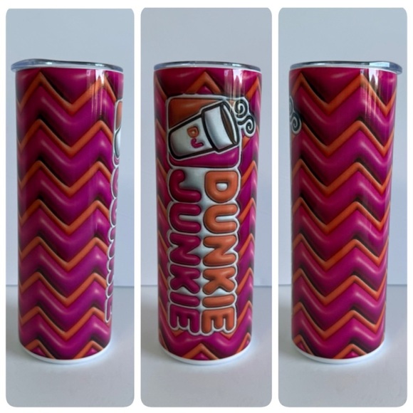 Dunkie Junkie 20oz Skinny Tumbler with Zigzag Pattern - Picture 1 of 4
